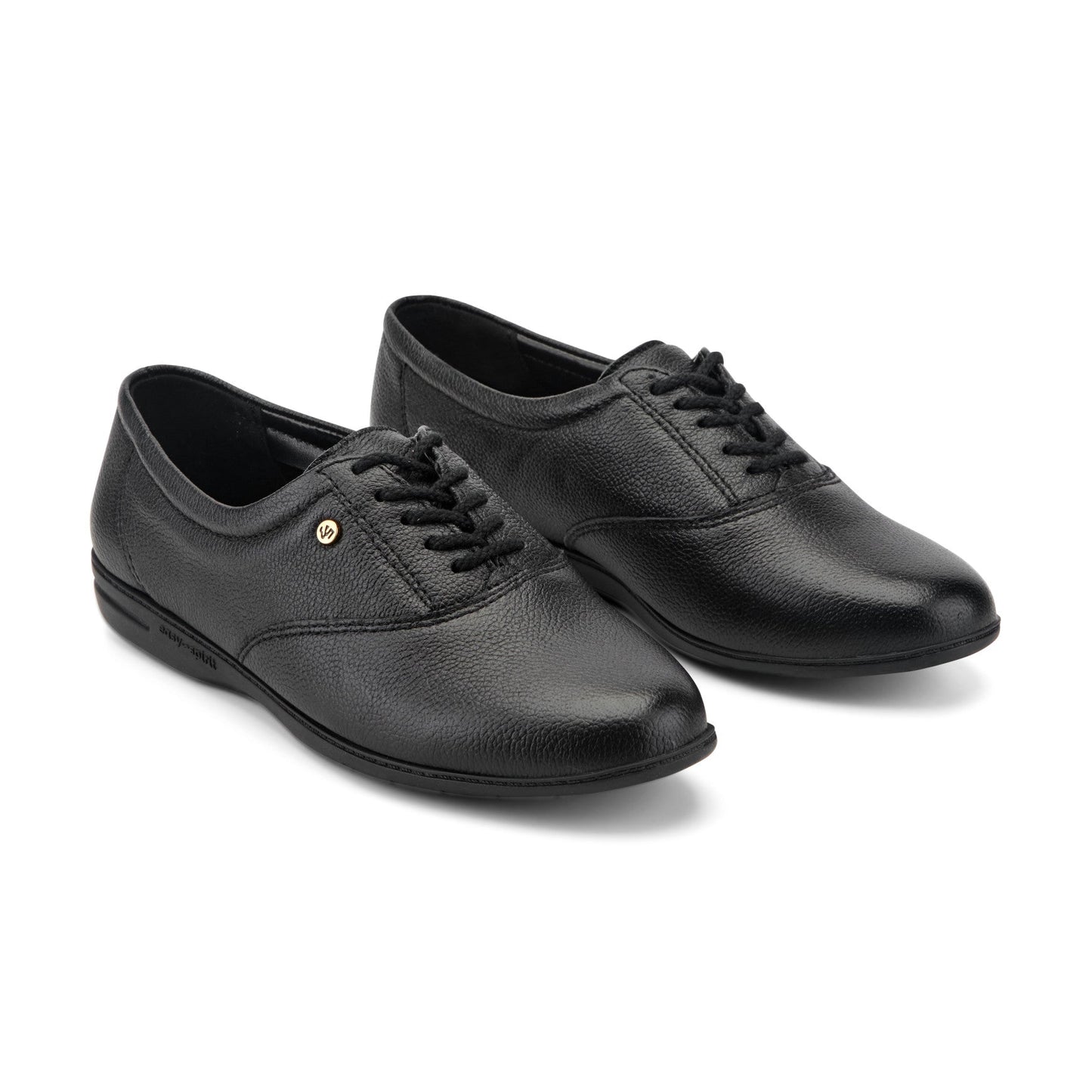Easy Spirit Motion Leather Oxfords - Black Leather