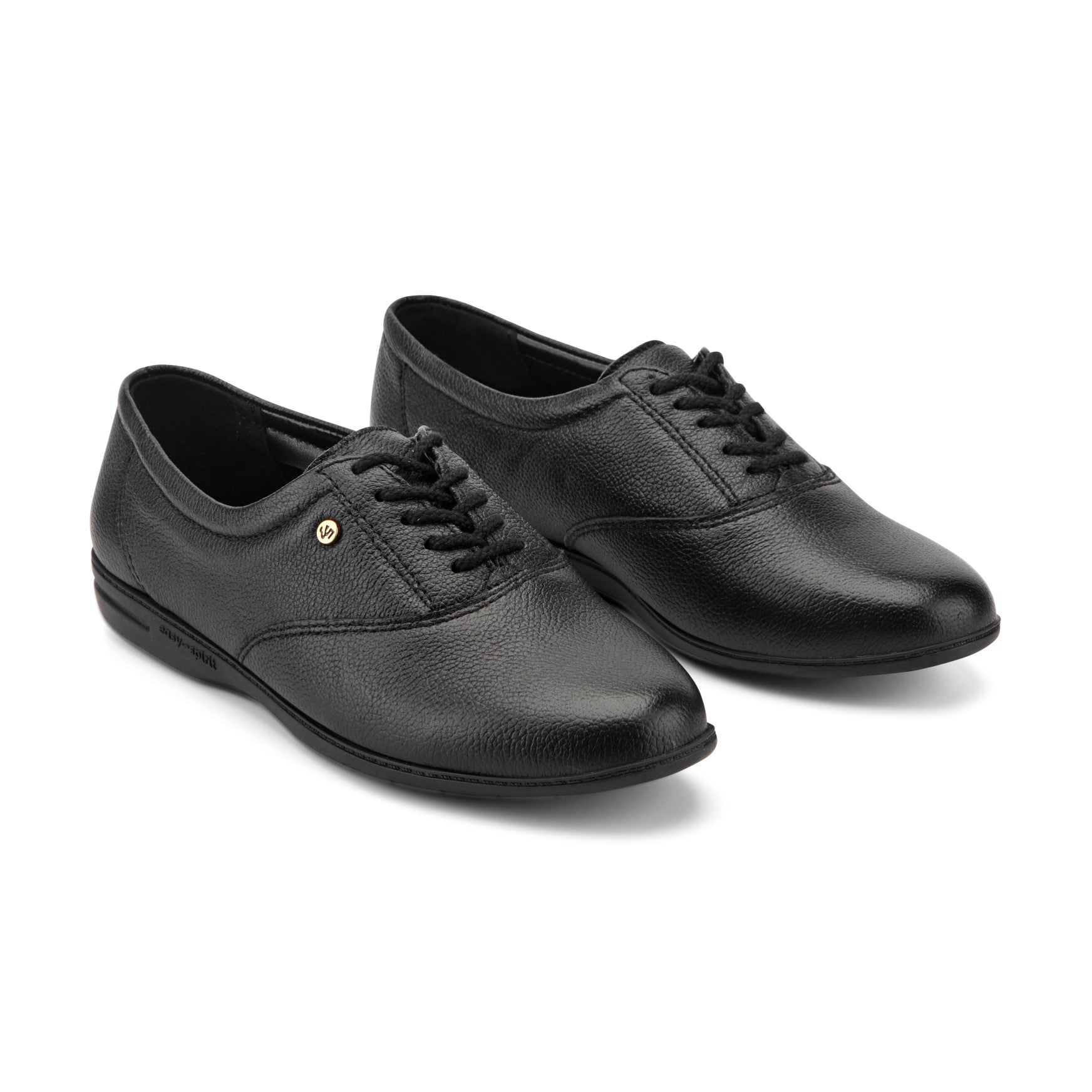 Easy Spirit Motion Leather Oxfords - Black Leather
