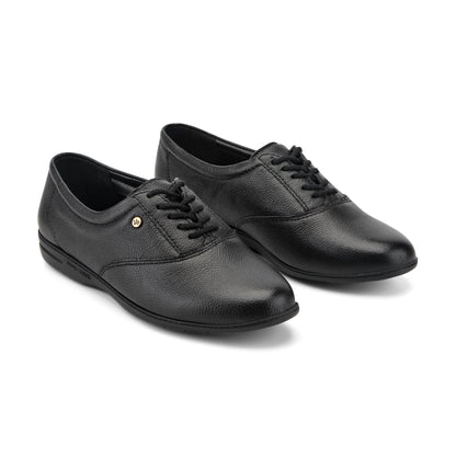 Easy Spirit Motion Leather Oxfords - Black Leather