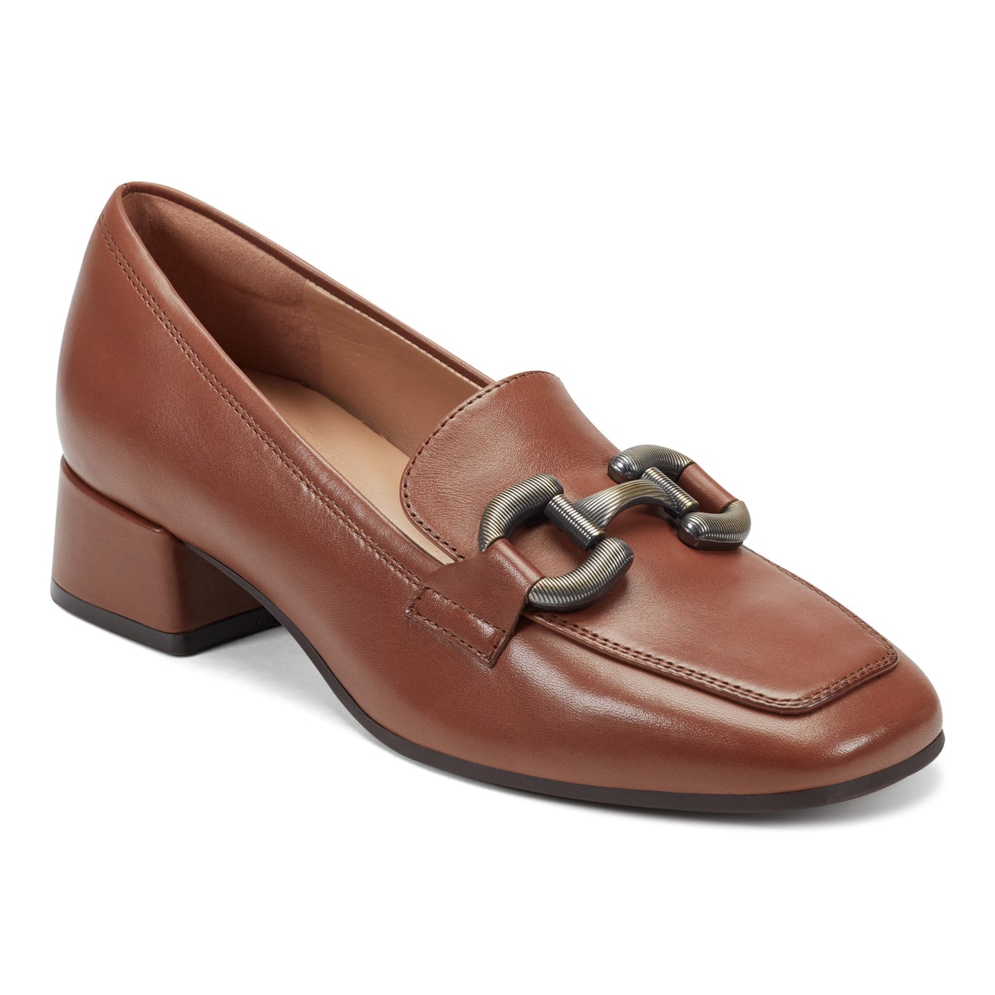 Easy Spirit Franny Dress Loafers - Brown Leather