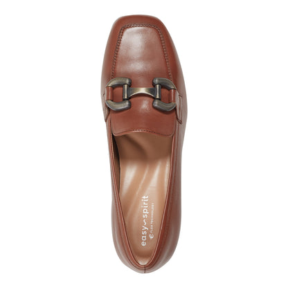 Easy Spirit Franny Dress Loafers - Brown Leather