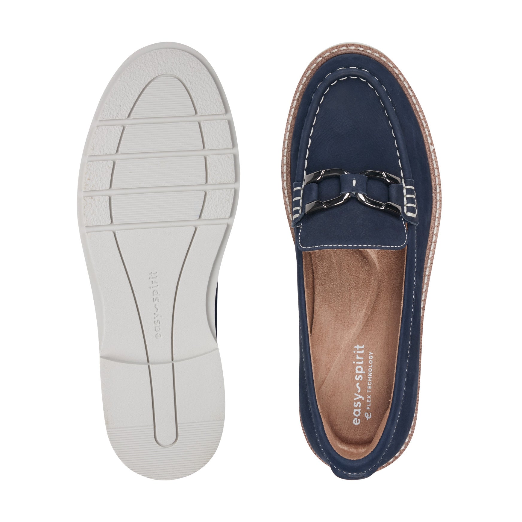 Easy Spirit Zaira Casual Horsebit Loafers - Navy Leather