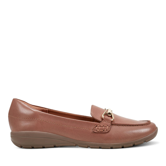 Easy Spirit Amalie Casual Loafers - Medium Brown Leather