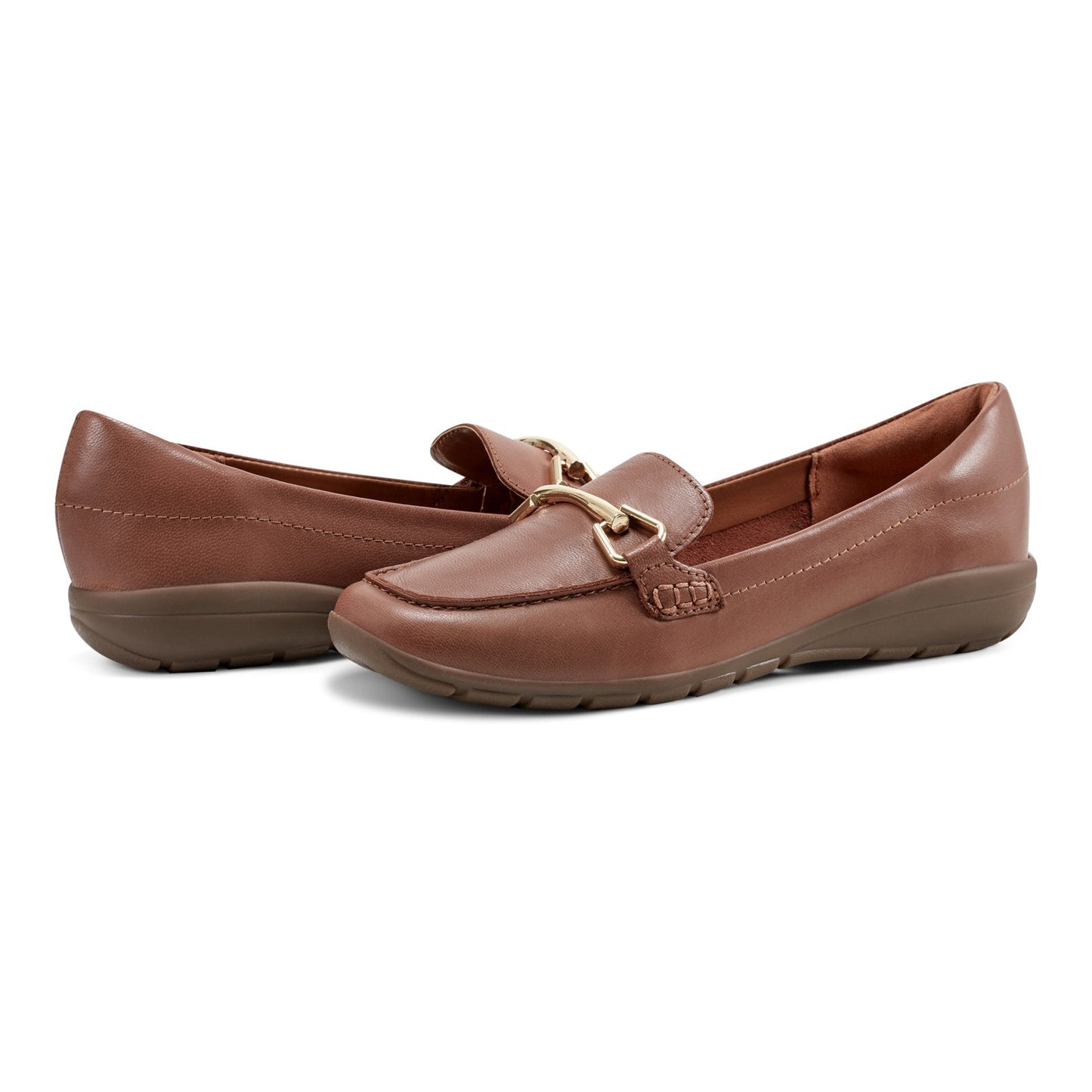 Easy Spirit Amalie Casual Loafers - Medium Brown Leather