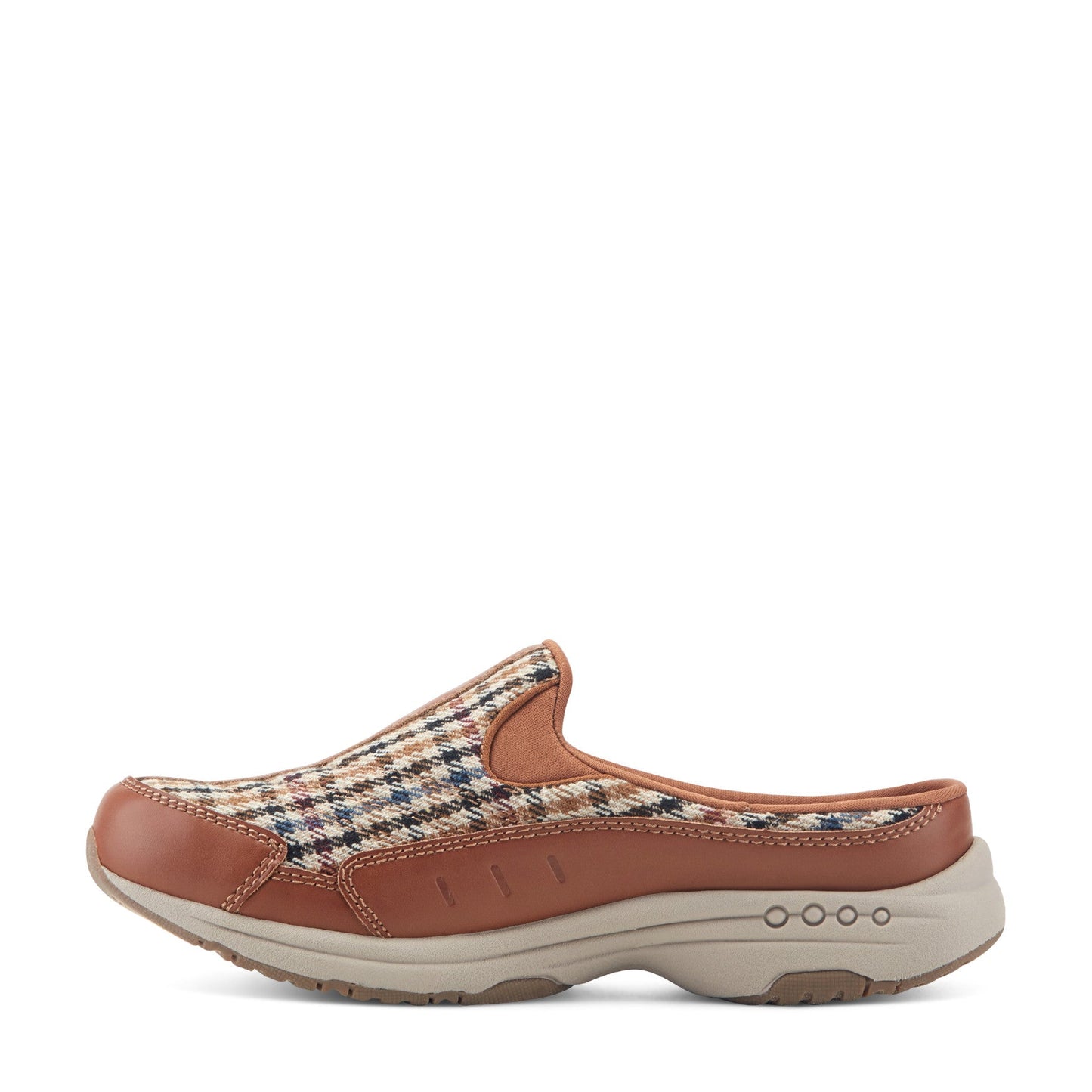 Easy Spirit Traveltime Clogs - Brown Multi Houndstooth