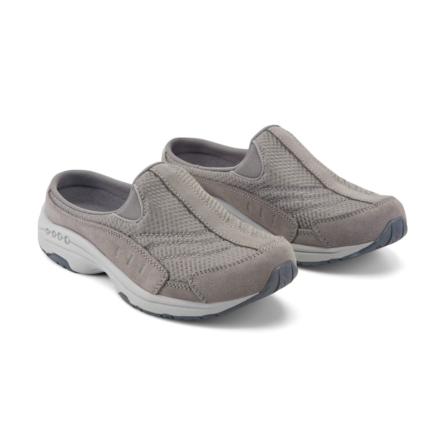 Easy Spirit Traveltime Clogs - Grey Suede/Mesh