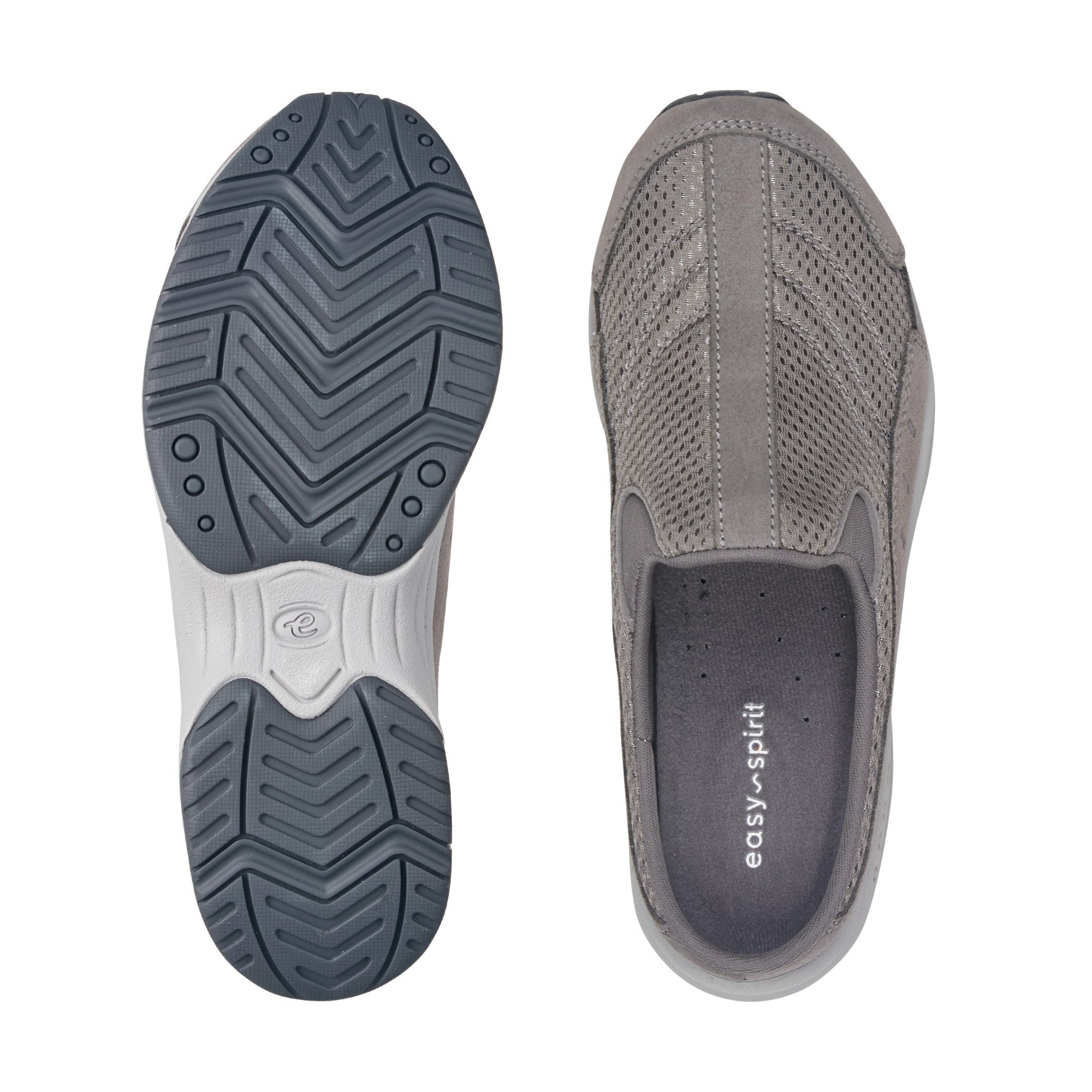 Easy Spirit Traveltime Clogs - Grey Suede/Mesh