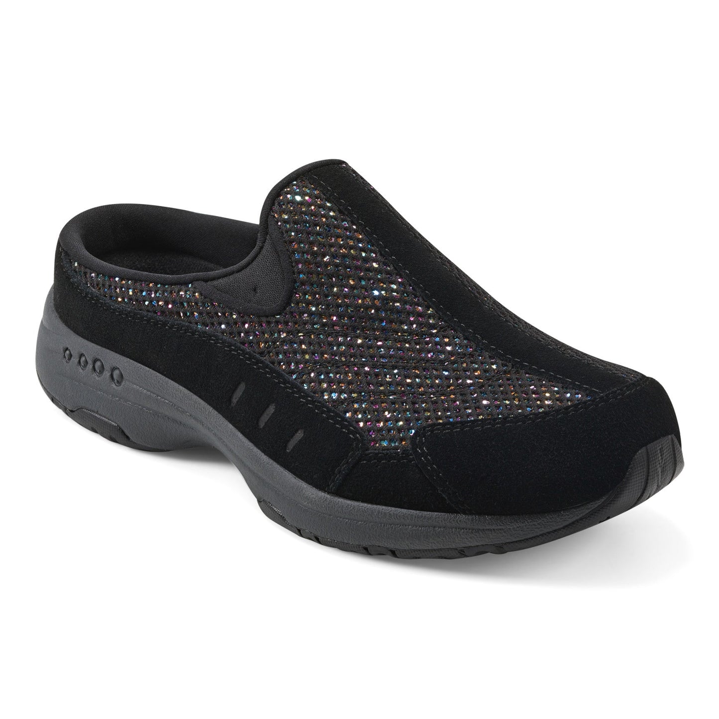 Easy Spirit Traveltime Clogs - Black Glitter multi
