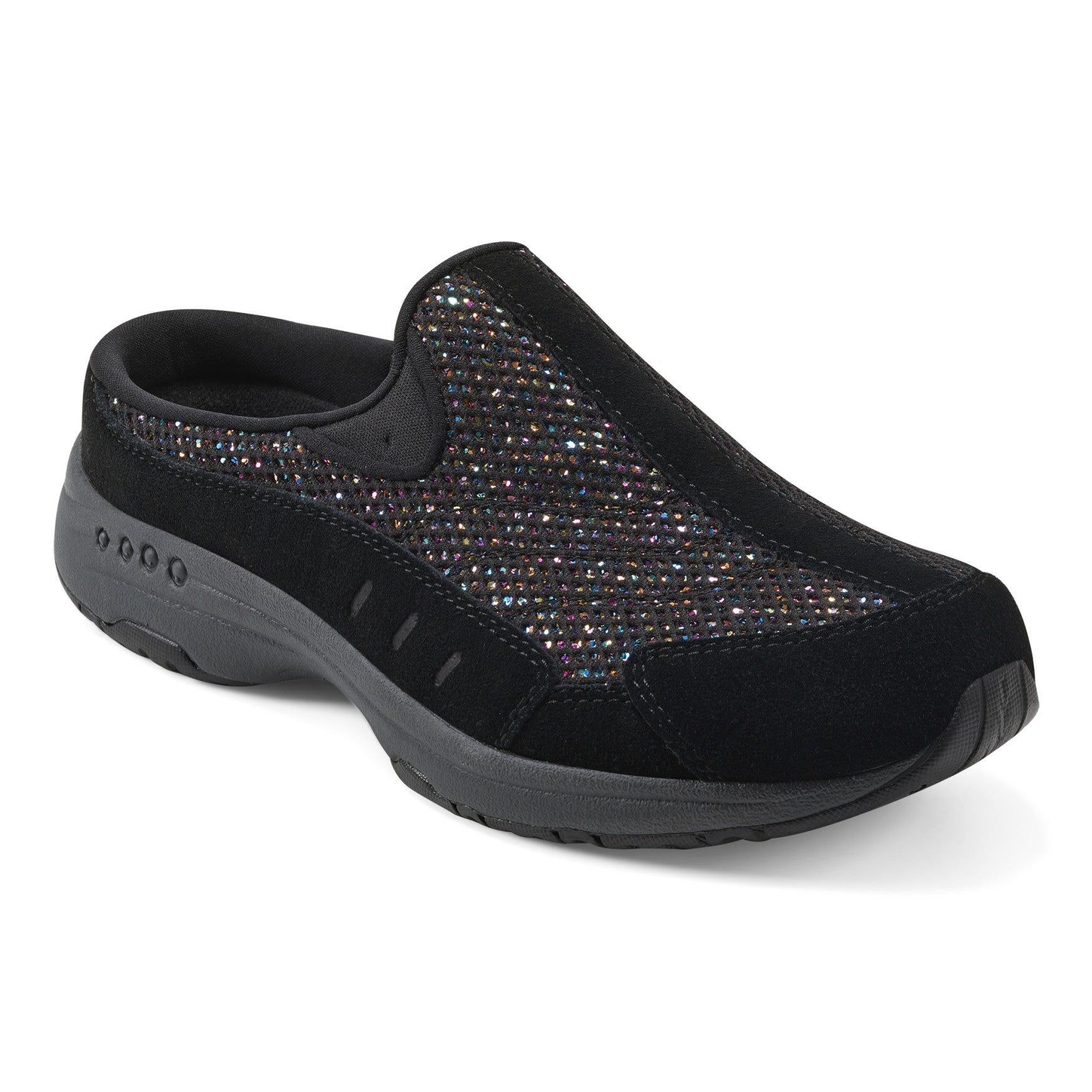 Easy Spirit Traveltime Clogs - Black Glitter multi