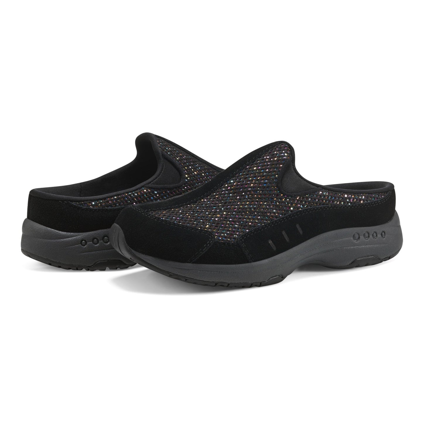 Easy Spirit Traveltime Clogs - Black Glitter multi