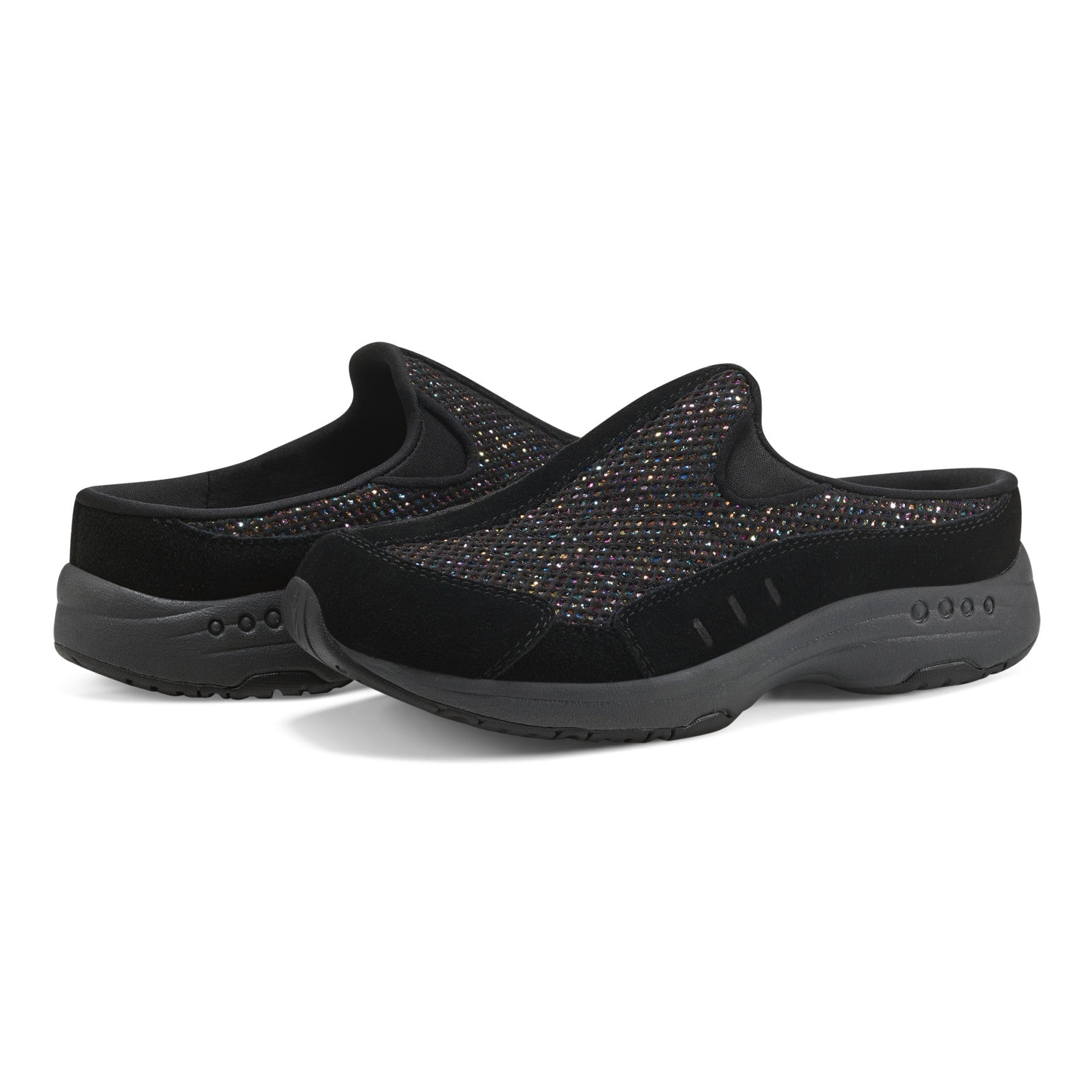 Easy Spirit Traveltime Clogs - Black Glitter multi