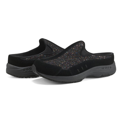 Easy Spirit Traveltime Clogs - Black Glitter multi