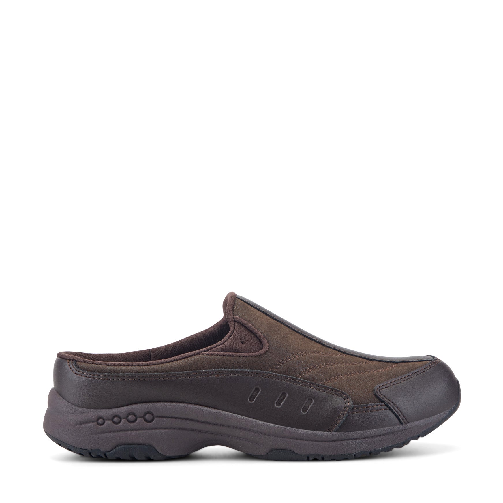 Easy Spirit Traveltime Leather Clogs - Chocolate Leather