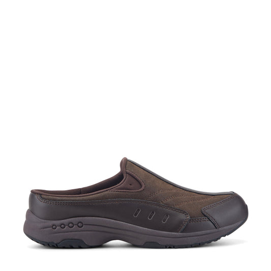 Easy Spirit Traveltime Leather Clogs - Chocolate Leather