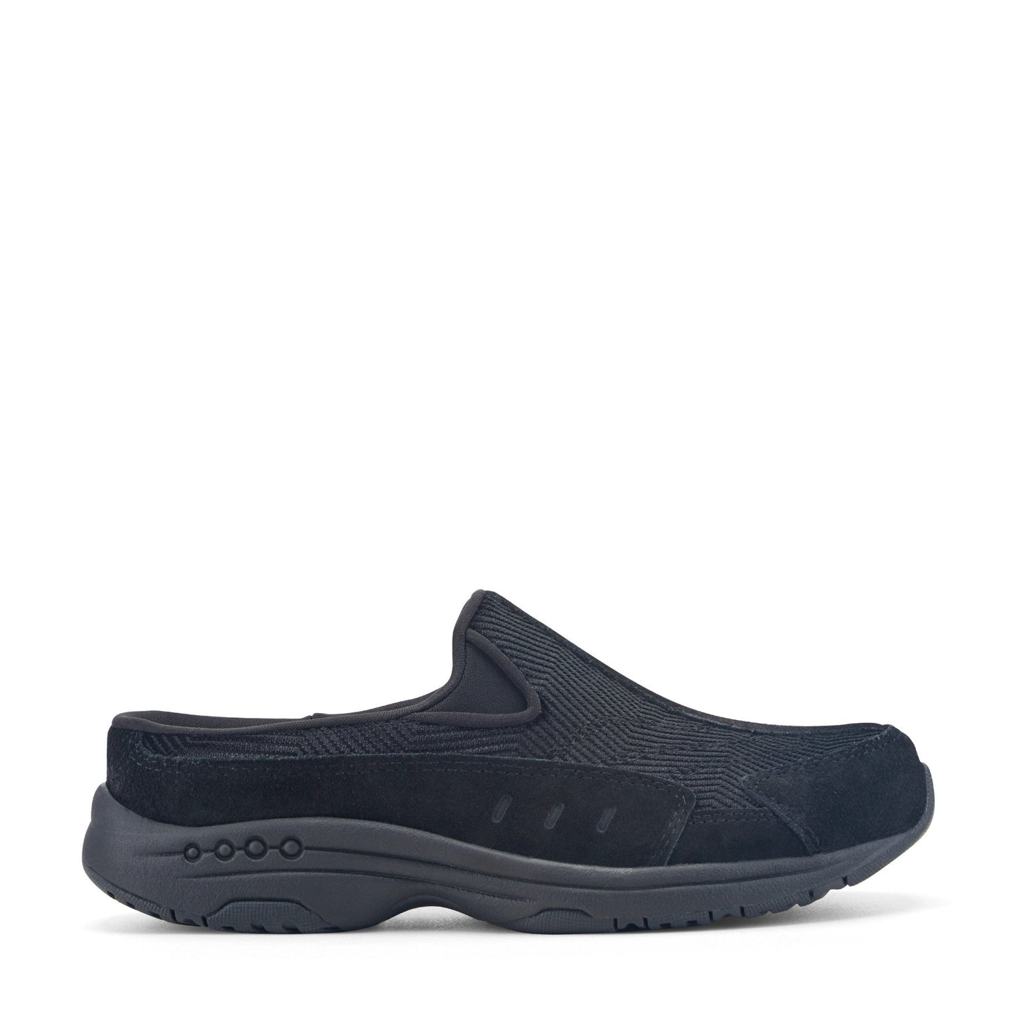 Easy Spirit Traveltime Clogs - Black Velour Suede