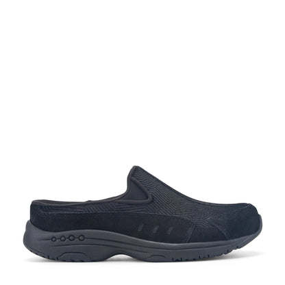 Easy Spirit Traveltime Clogs - Black Velour Suede