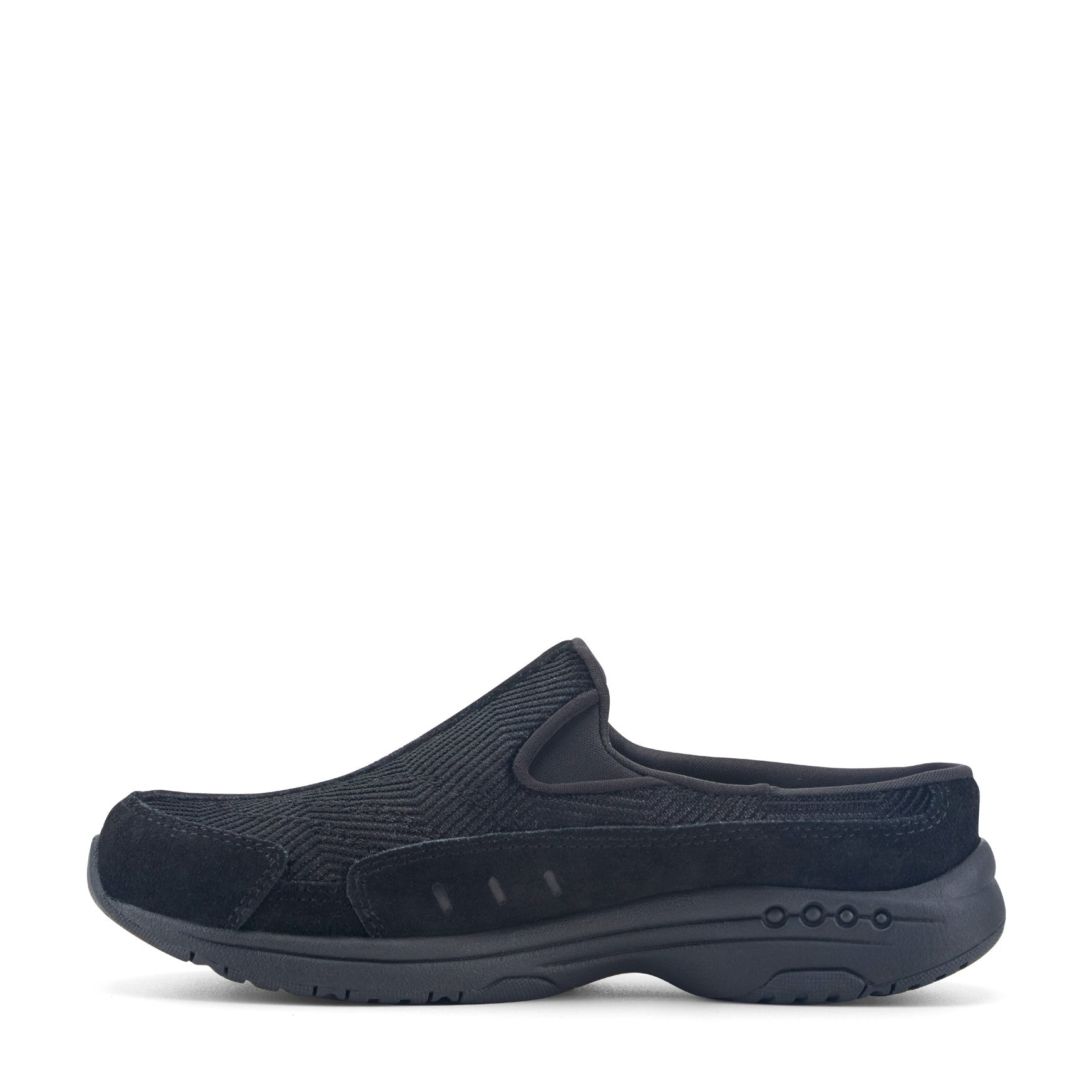 Easy Spirit Traveltime Clogs - Black Velour Suede