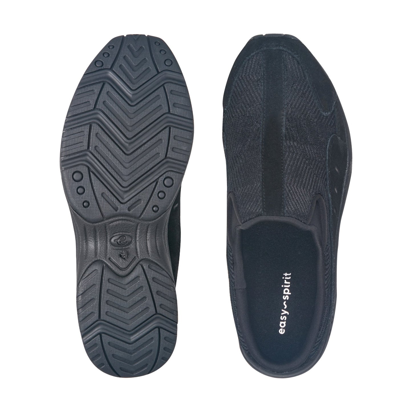 Easy Spirit Traveltime Clogs - Black Velour Suede