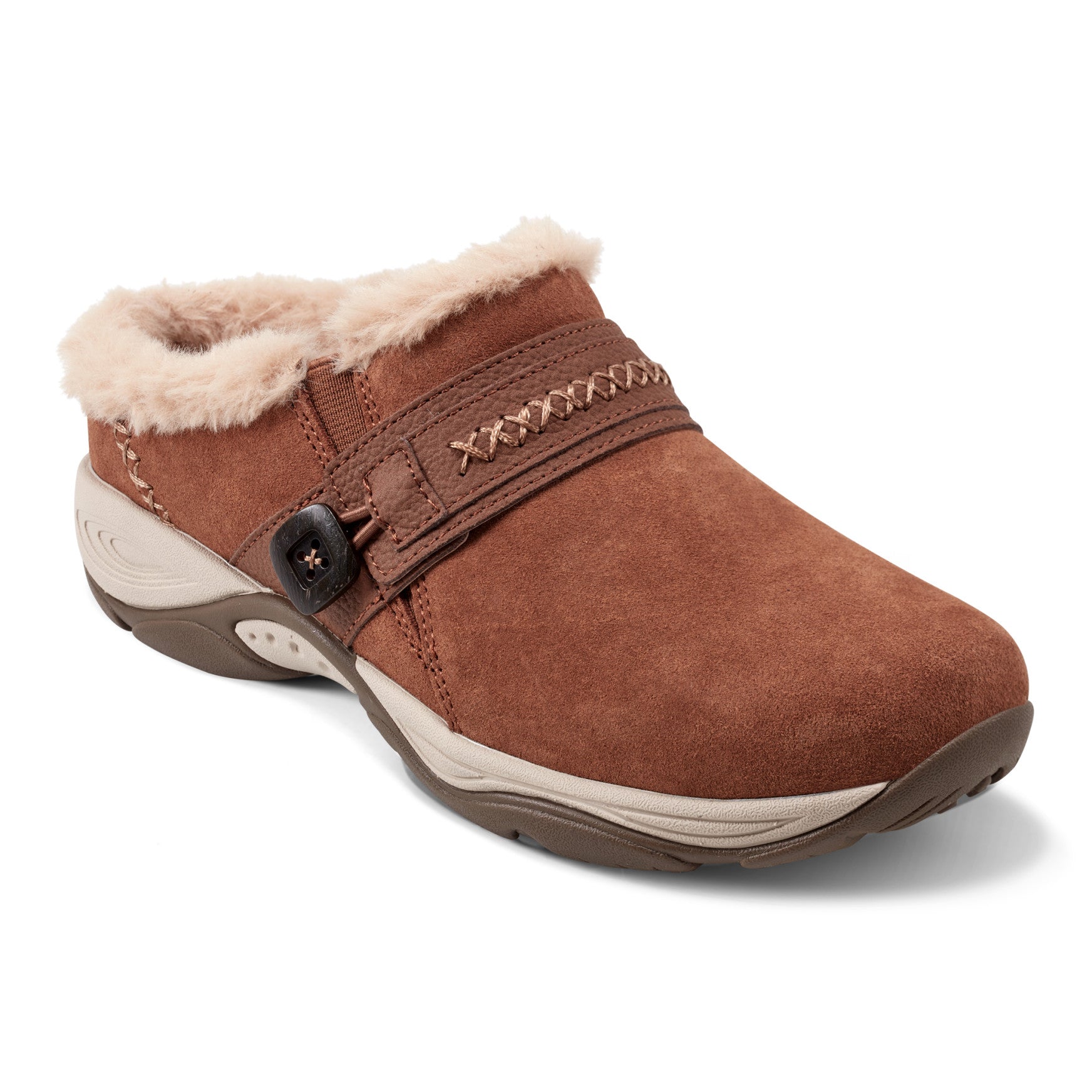 Easy Spirit Elinn Casual Clogs - Brown Suede