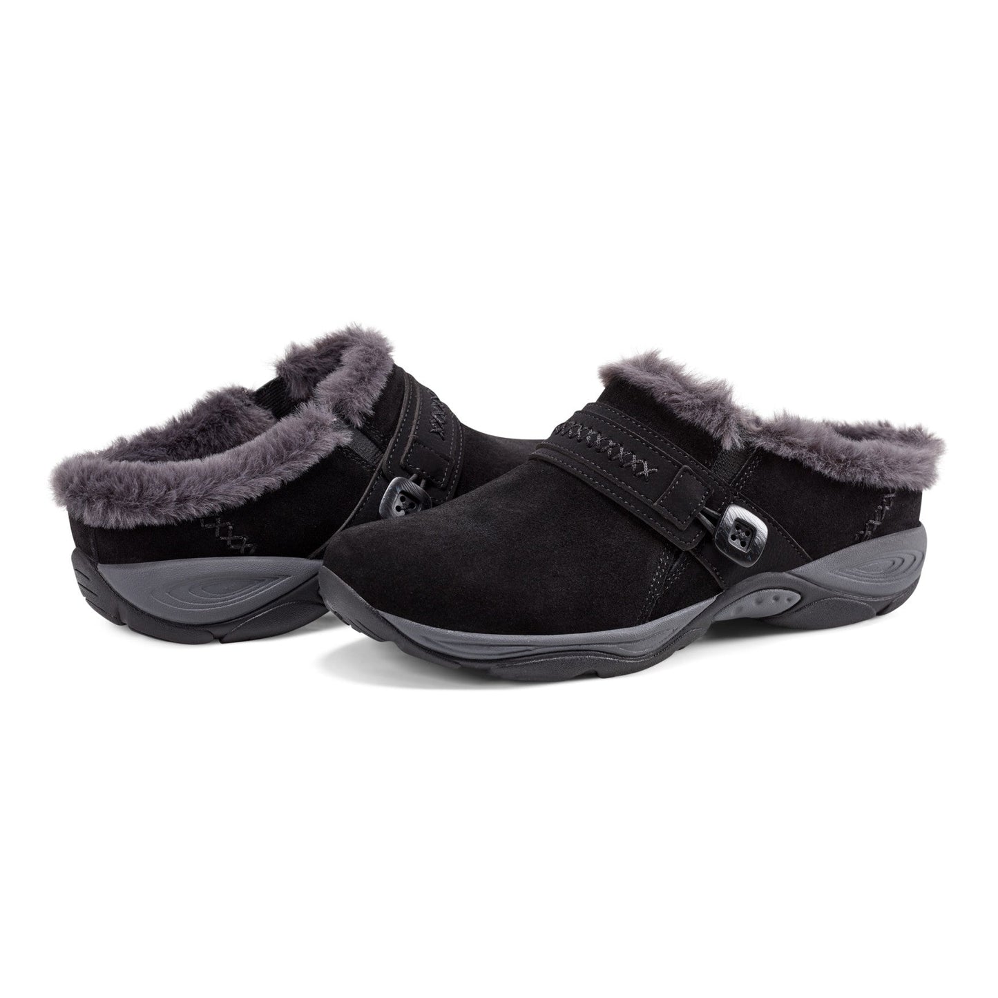 Easy Spirit Elinn Casual Clogs - Black Suede