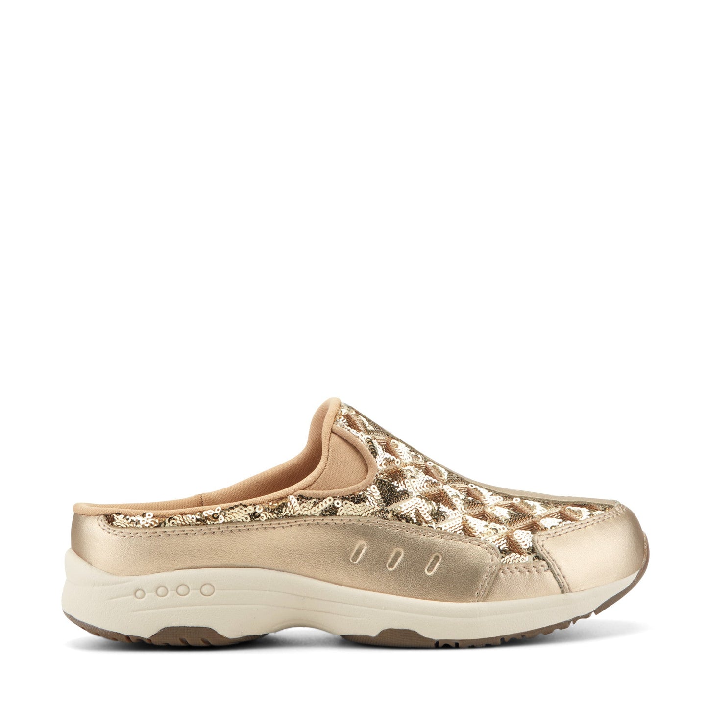 Easy Spirit Traveltime Clogs - Gold Sequin