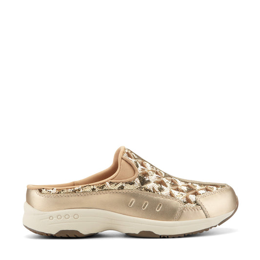 Easy Spirit Traveltime Clogs - Gold Sequin