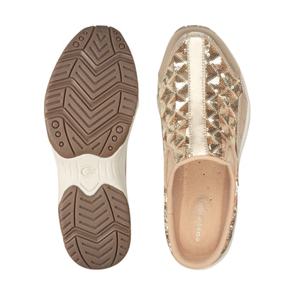 Easy Spirit Traveltime Clogs - Gold Sequin