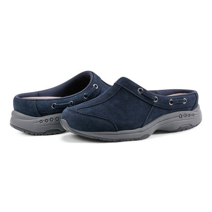 Easy Spirit Travelport Clogs - Dark Blue Suede