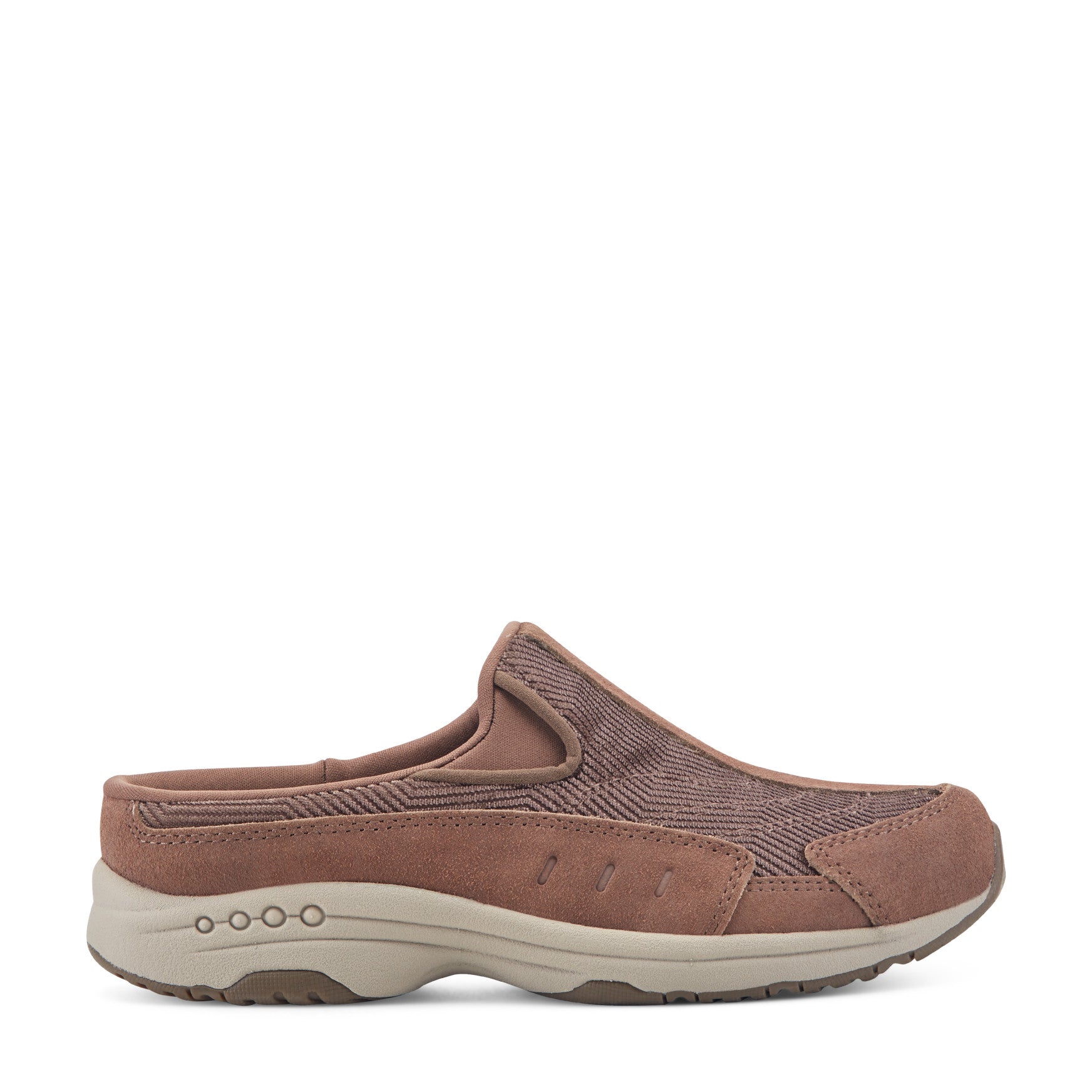 Easy Spirit Traveltime Clogs - Taupe Velour Suede