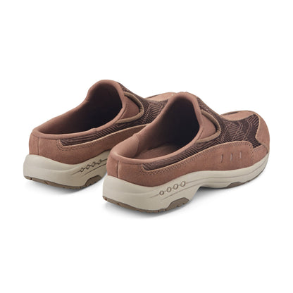 Easy Spirit Traveltime Clogs - Taupe Velour Suede
