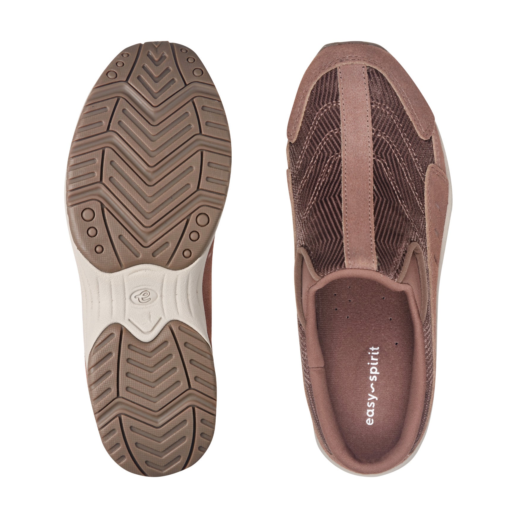 Easy Spirit Traveltime Clogs - Taupe Velour Suede