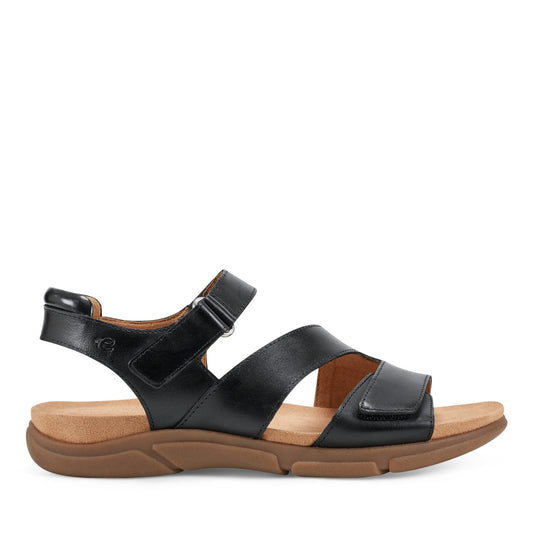 Easy Spirit Mavey Casual Sandals - Black Leather