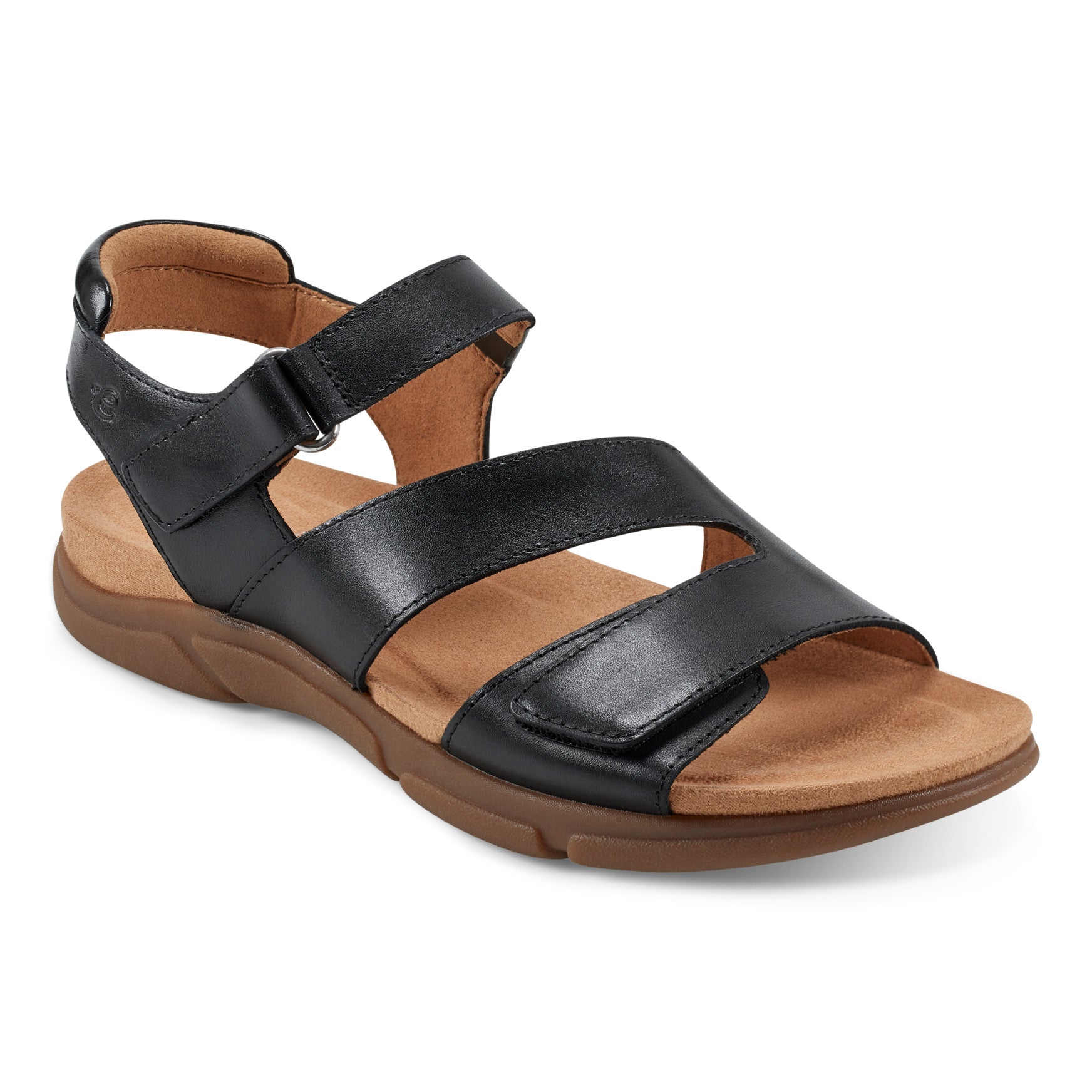 Easy Spirit Mavey Casual Sandals - Black Leather