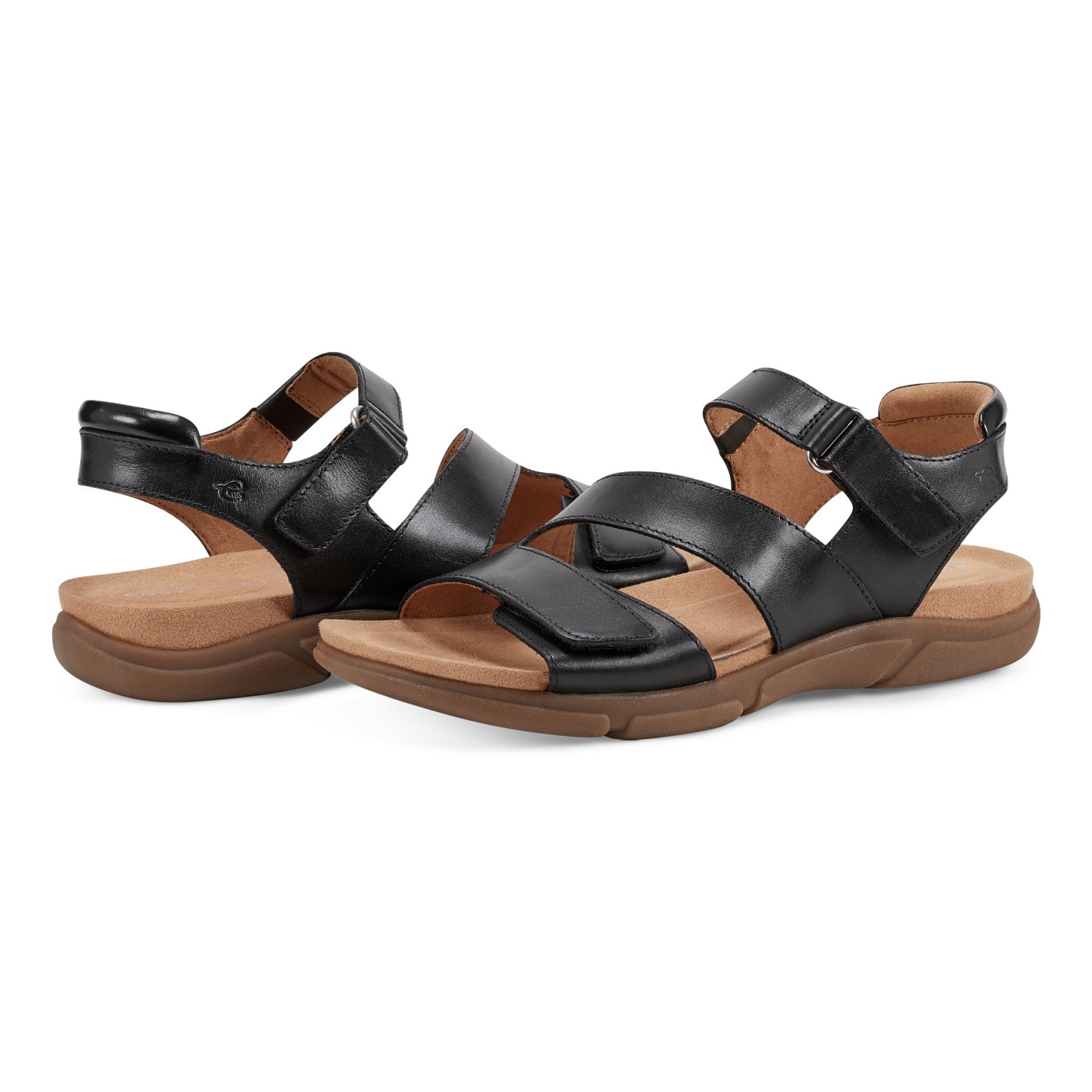 Easy Spirit Mavey Casual Sandals - Black Leather