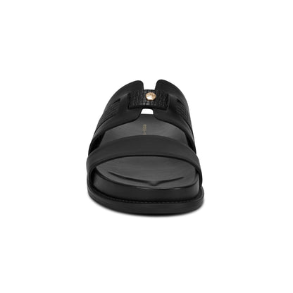 Easy Spirit Trevin Footbed Sandals - Black Leather