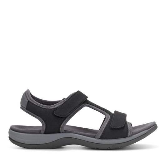 Easy Spirit Saffy Flat Sandals - Black