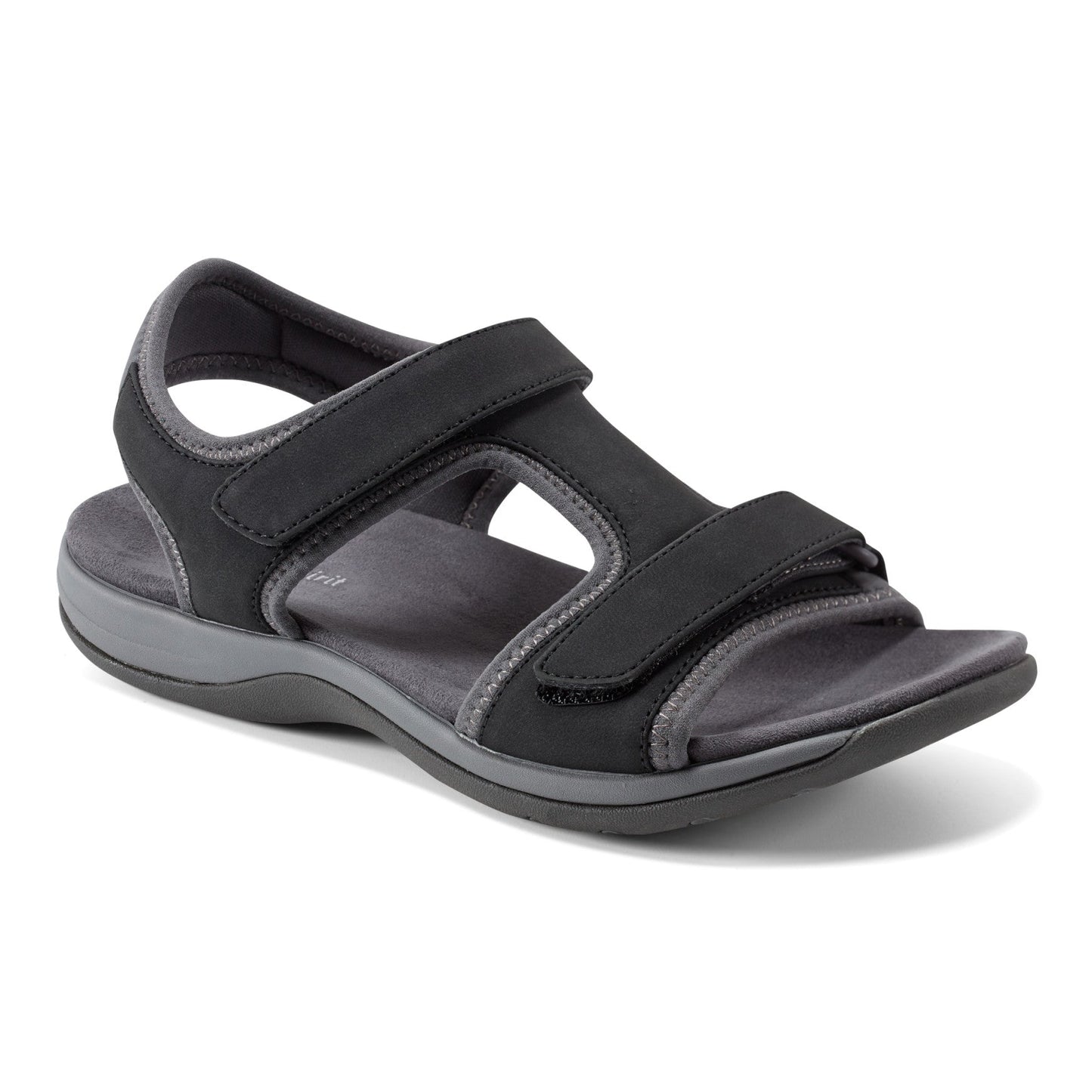 Easy Spirit Saffy Flat Sandals - Black