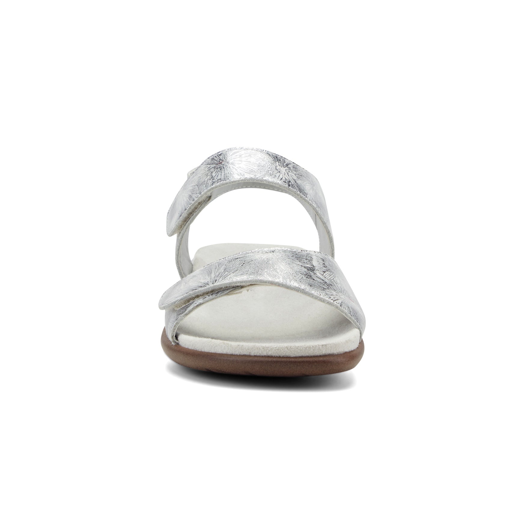 Easy Spirit Hartwell Flat Sandals - Metallic Silver Print