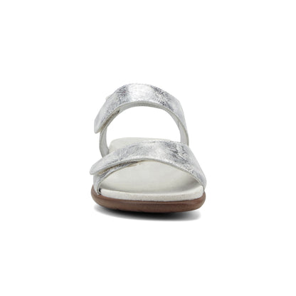 Easy Spirit Hartwell Flat Sandals - Metallic Silver Print