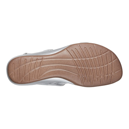 Easy Spirit Hartwell Flat Sandals - Metallic Silver Print