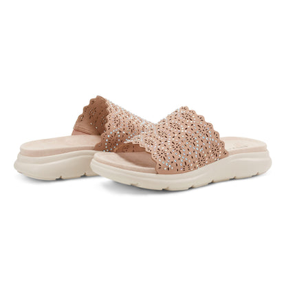 Easy Spirit Alora Slip On Sandals - Light Natural
