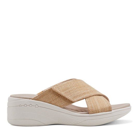 Easy Spirit Bindie Slip On Casual Sandals - Natural Raffia