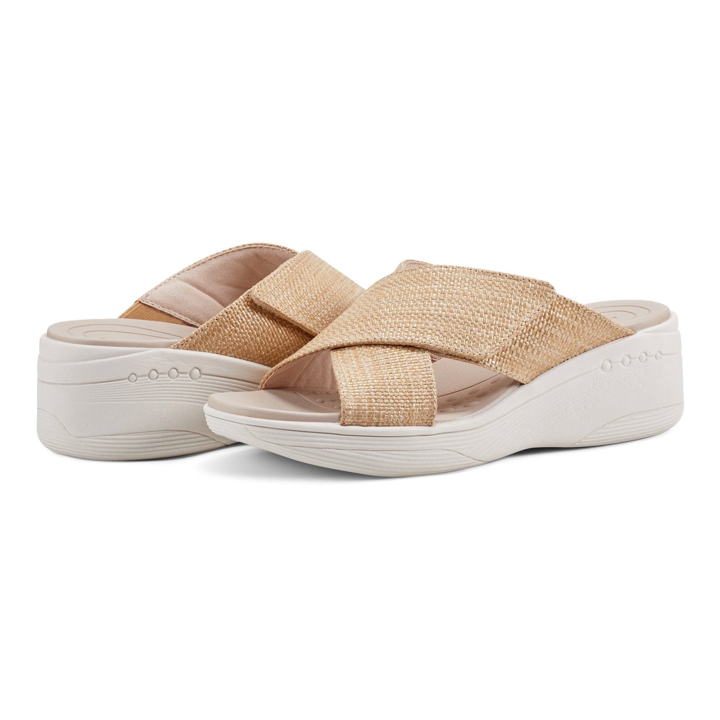 Easy Spirit Bindie Slip On Casual Sandals - Natural Raffia