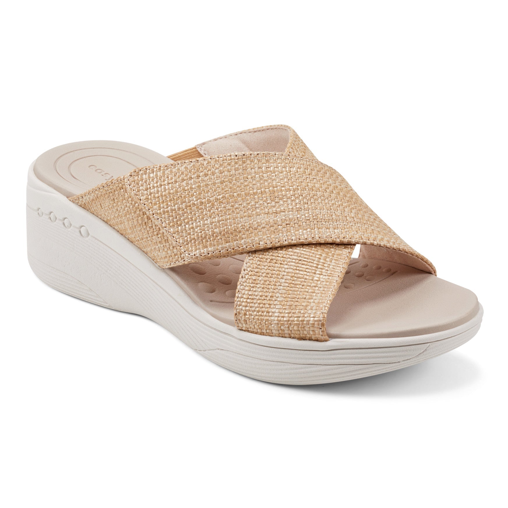 Easy Spirit Bindie Slip On Casual Sandals - Natural Raffia