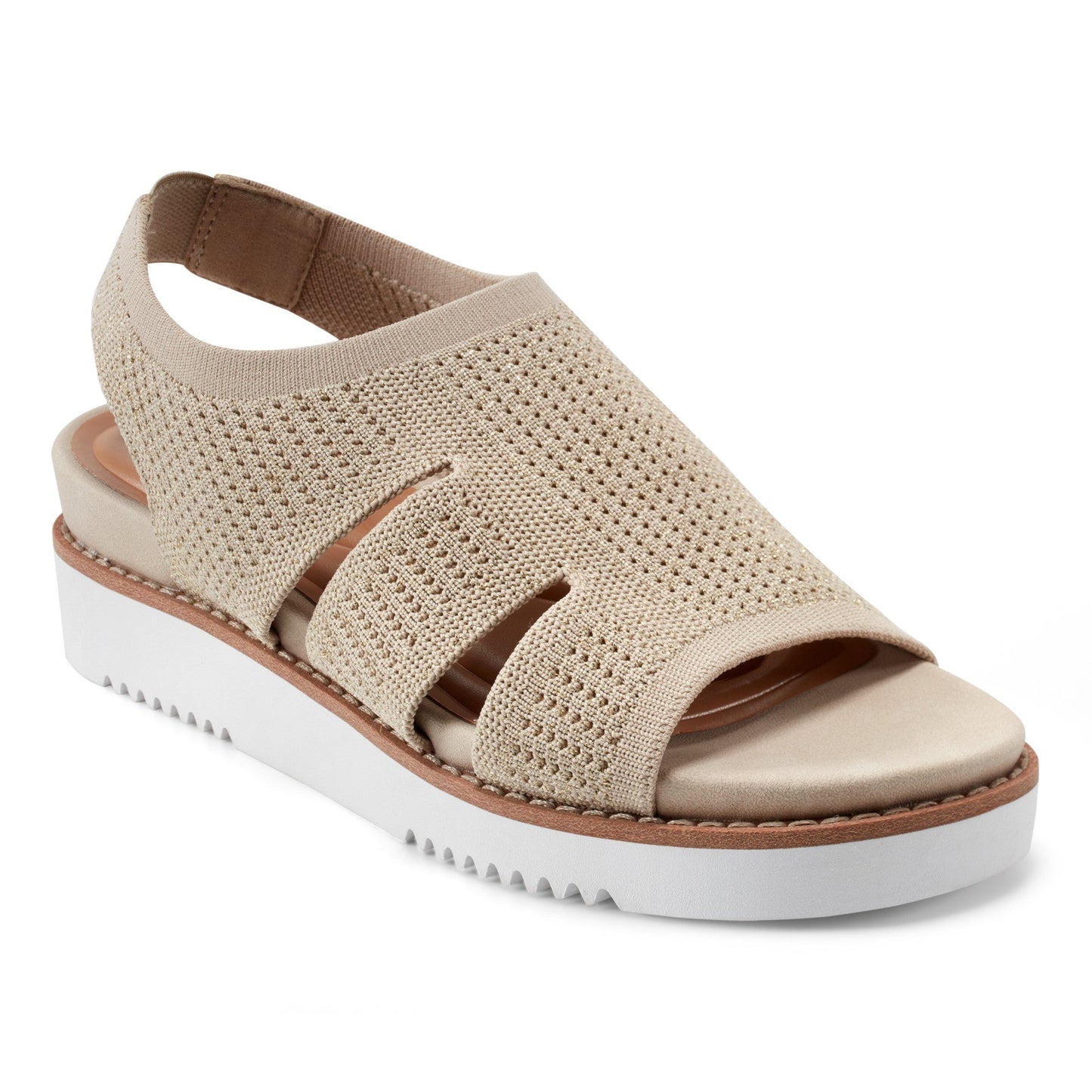 Easy Spirit Winslow Flat Sandals - Natural Leather