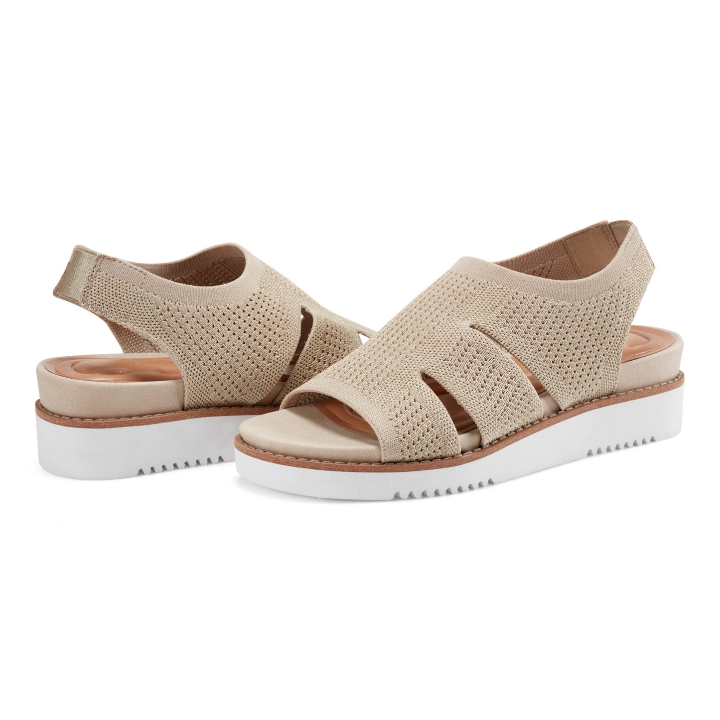 Easy Spirit Winslow Flat Sandals - Natural Leather