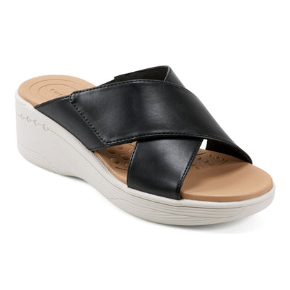 Easy Spirit Bindie Slip On Casual Sandals - Black