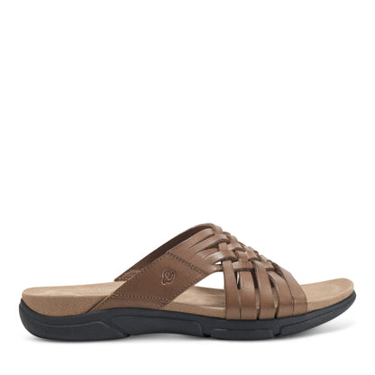 Easy Spirit Meadow Slip On Sandals - Brown Leather
