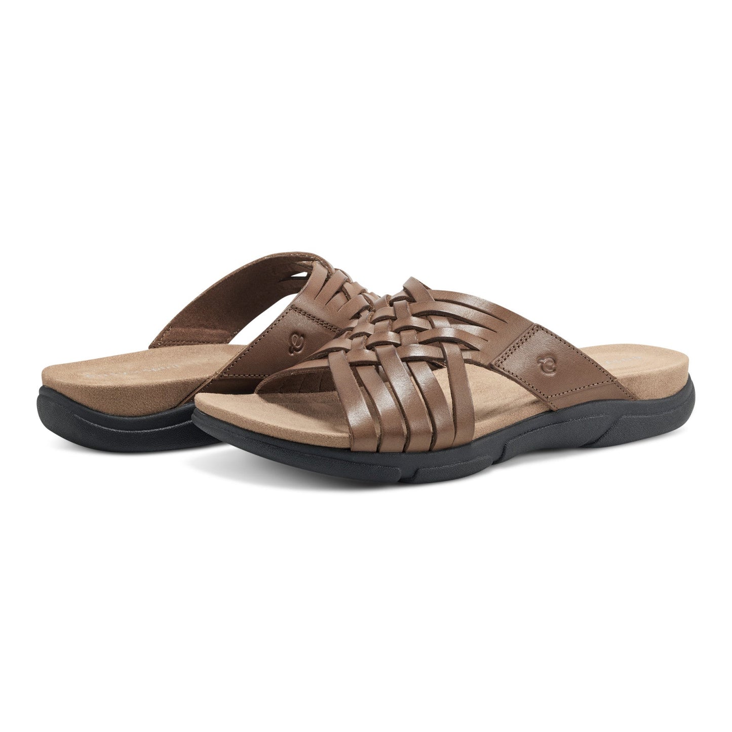 Easy Spirit Meadow Slip On Sandals - Brown Leather