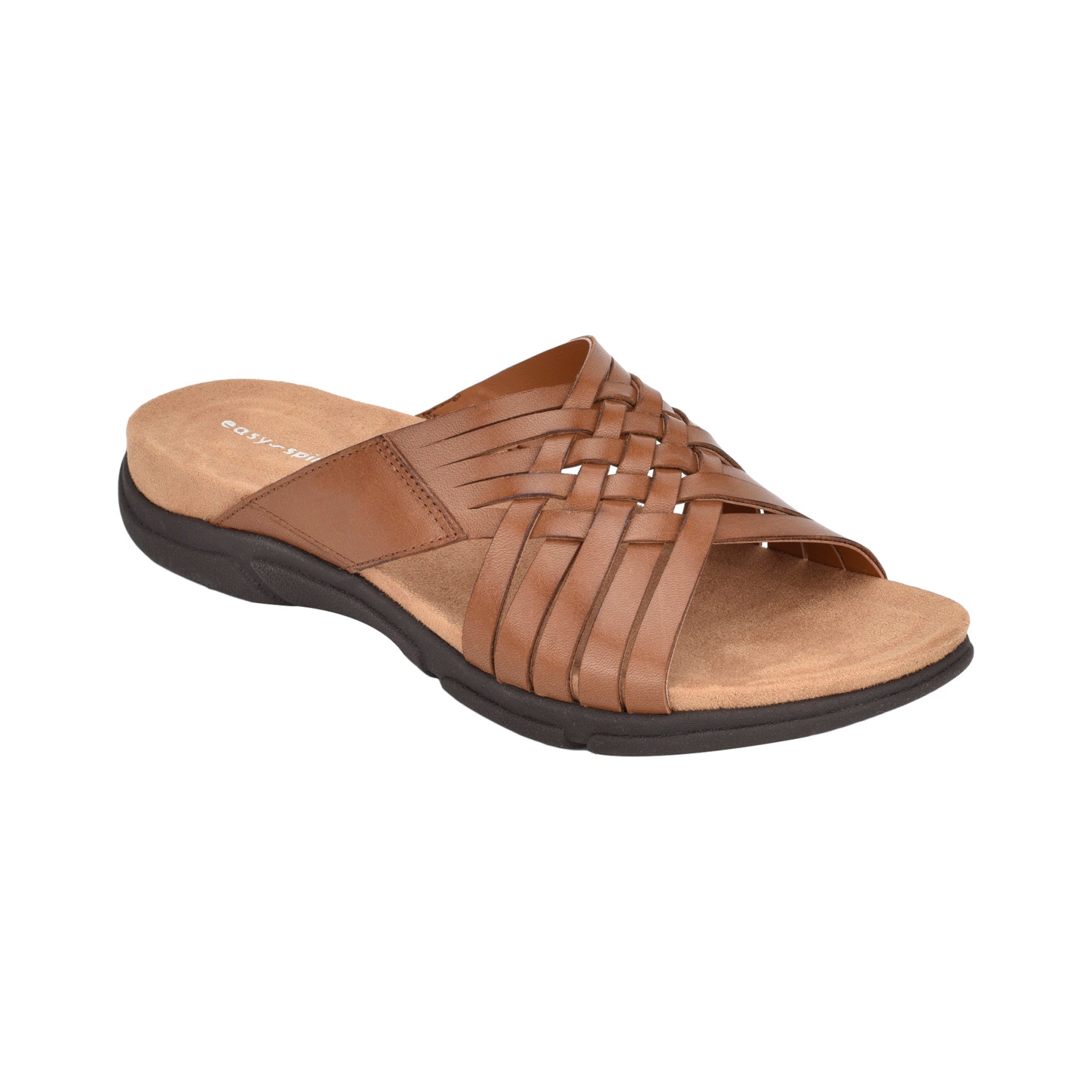 Easy Spirit Meadow Slip On Sandals - Brown Leather